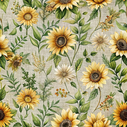Sunflower Linen Pattern 2 Minky Fabric