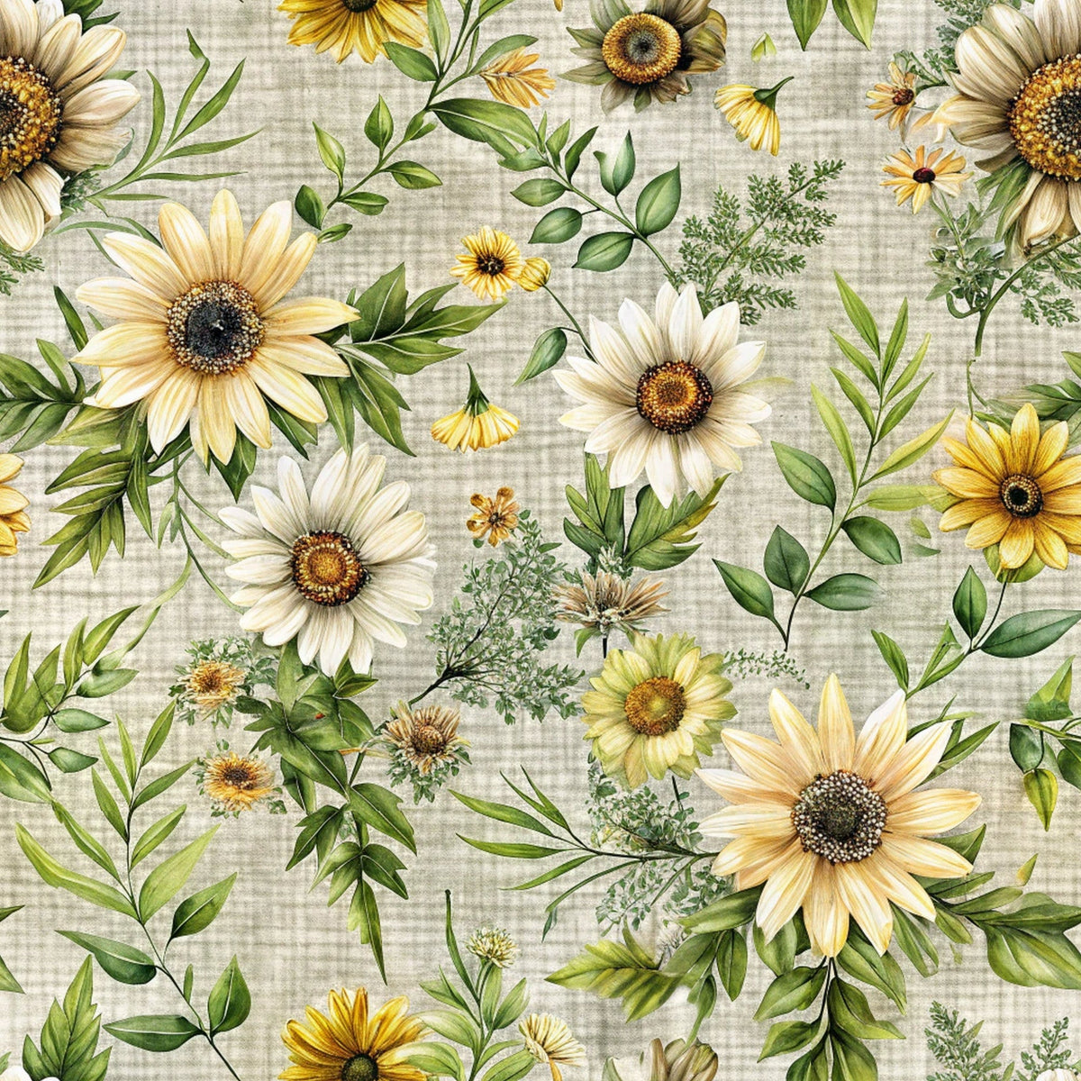 Sunflower Linen Pattern 3 Minky Fabric