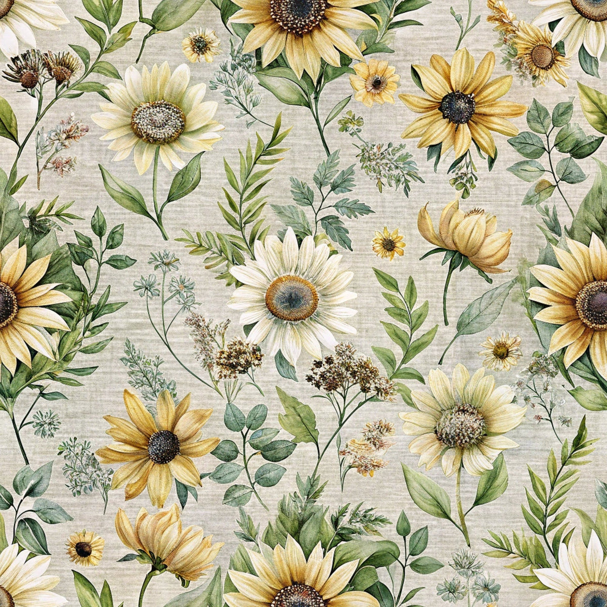 Sunflower Linen Pattern 4 Minky Fabric