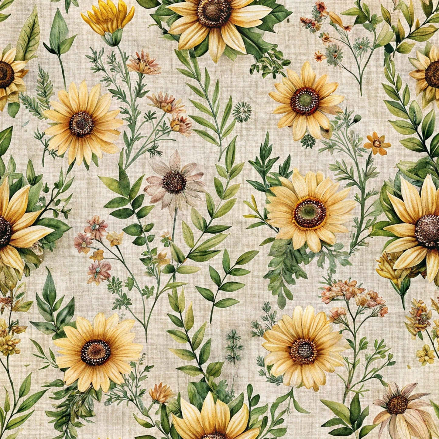 Country Floral Pattern 6 Quilting Cotton Fabric