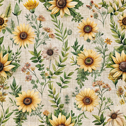 Sunflower Linen Pattern 6 Minky Fabric