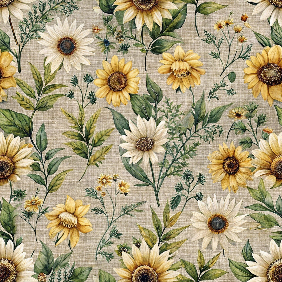 Sunflower Linen Pattern 8 Minky Fabric