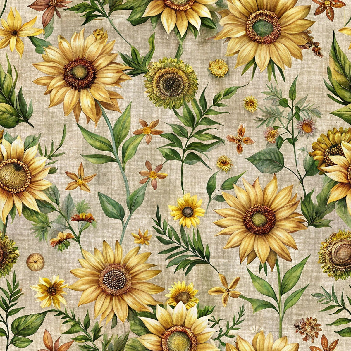 Sunflower Linen Pattern 9 Minky Fabric