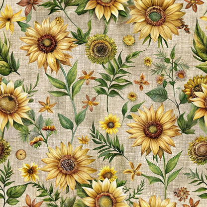 Sunflower Linen Pattern 9 Minky Fabric