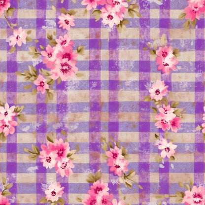 Country Girl Pastel Pink Plaid Pattern 10 Quilting Cotton Fabric