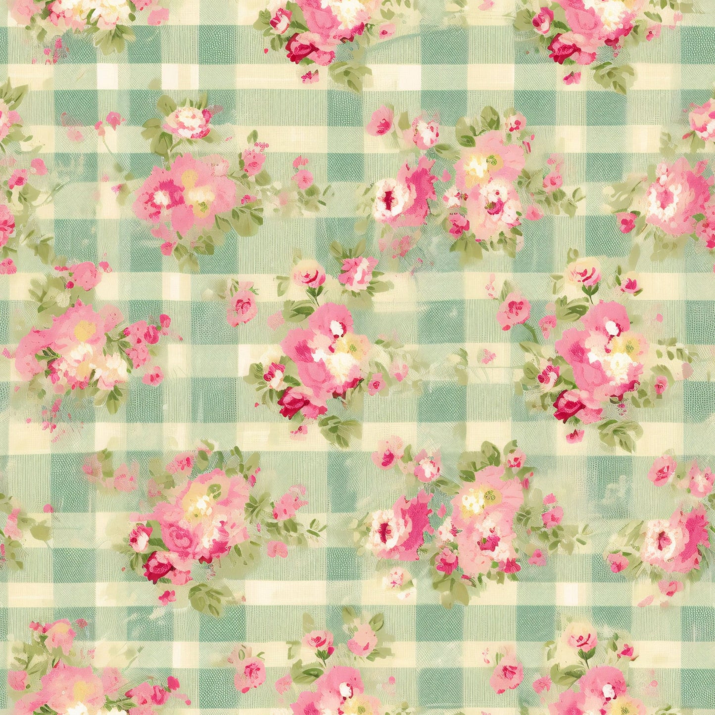 Country Girl Pastel Pink Plaid Pattern 11 Quilting Cotton Fabric