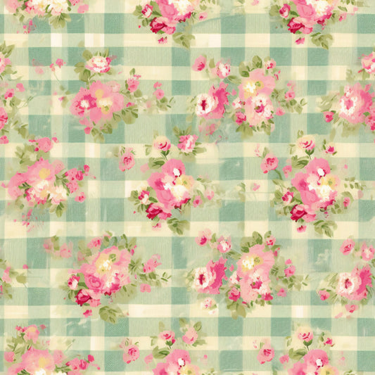 Country Girl Pastel Pink Plaid Pattern 11 Quilting Cotton Fabric