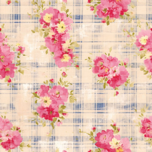 Country Girl Pastel Pink Plaid Pattern 14 Quilting Cotton Fabric
