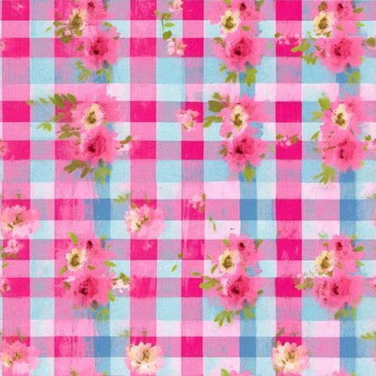 Country Girl Pastel Pink Plaid Pattern 17 Quilting Cotton Fabric