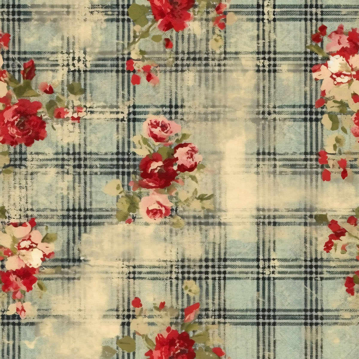 Faded Farmhouse Blooms Pattern 5 Minky Fabric