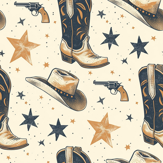 Cowboy Charm Pattern 8 Quilting Cotton Fabric