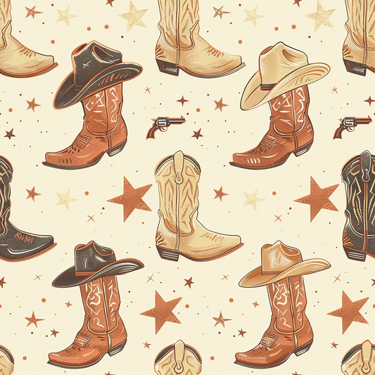 Cowboy Charm Pattern 9 Quilting Cotton Fabric