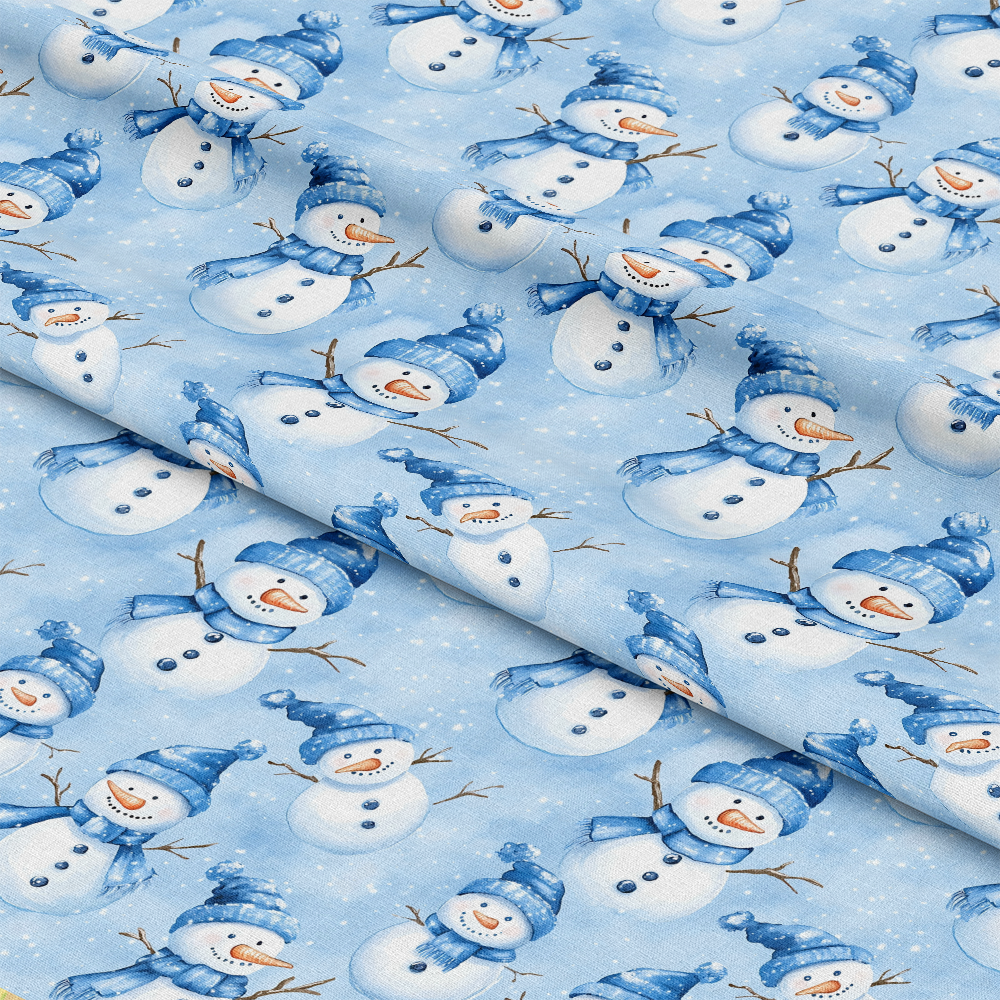 Cozy Winter Snowman Quilting Cotton Fabric