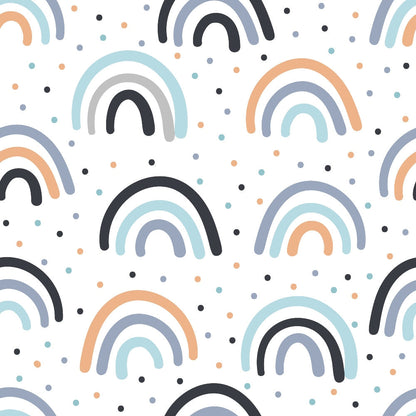 Peachy Rainbow Doodles Pattern 10 Minky Fabric