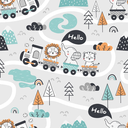 Peachy Rainbow Doodles Pattern 17 Minky Fabric