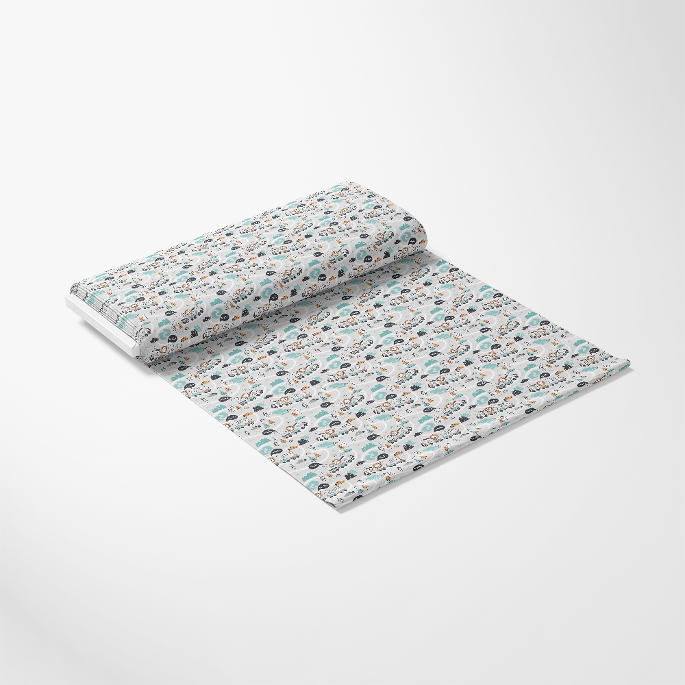 Cute Animal Train Pattern 17 Quilting Cotton Fabric