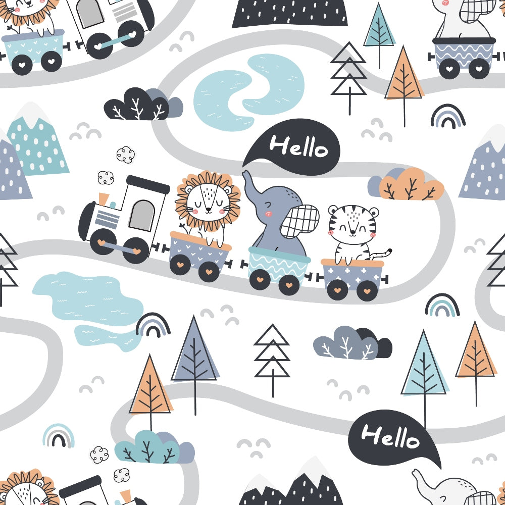 Peachy Rainbow Doodles Pattern 1 Minky Fabric