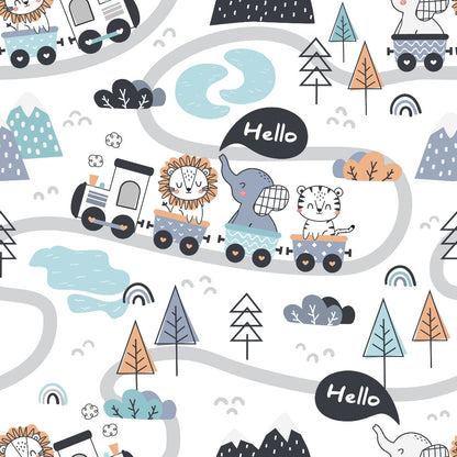 Peachy Rainbow Doodles Pattern 1 Minky Fabric