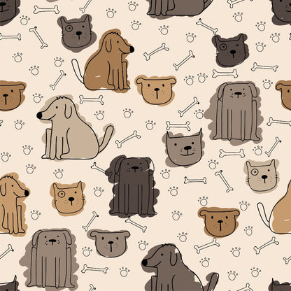 Cute Dogs Pattern 1 Quilting Cotton Fabric