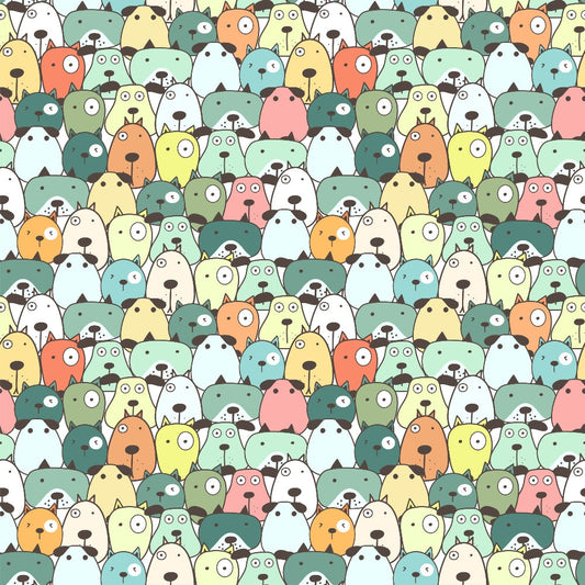 Cute Dogs Pattern 11 Quilting Cotton Fabric