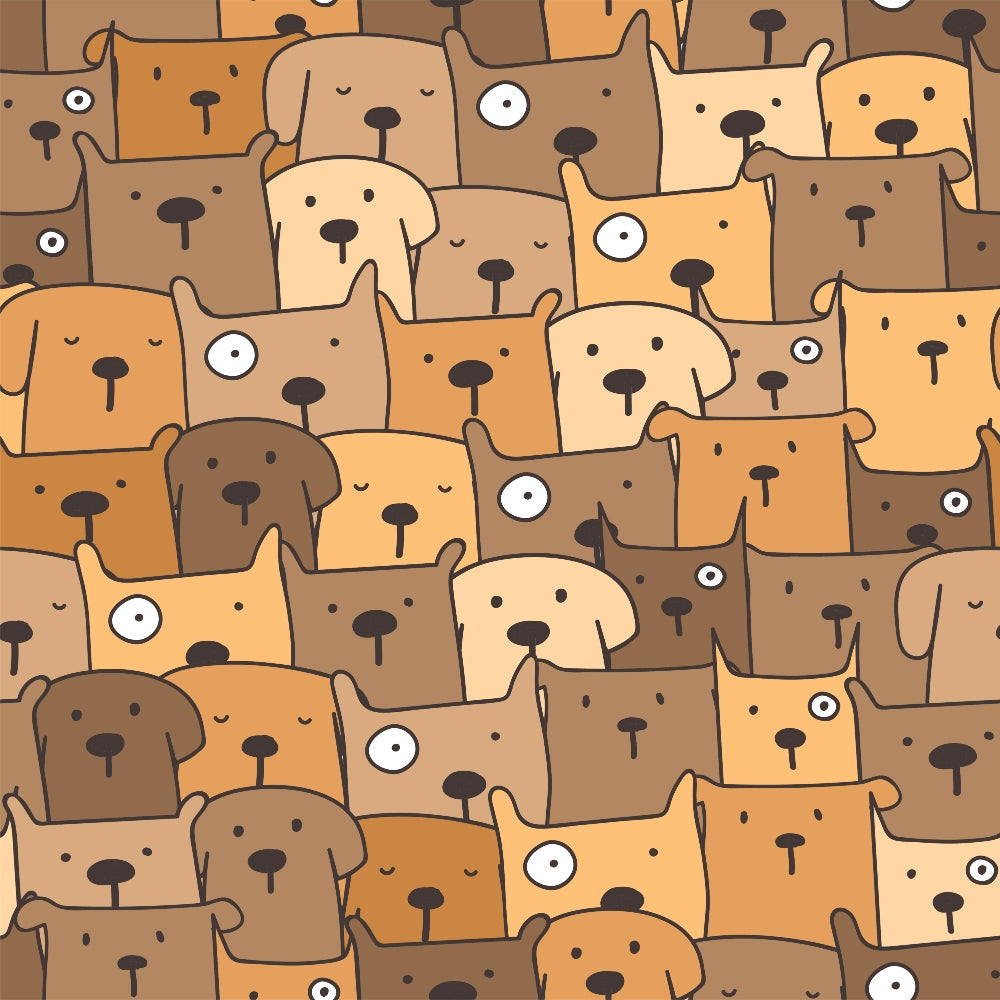 Cute Dogs Pattern 2 Quilting Cotton Fabric