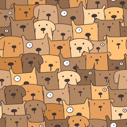 Cute Dogs Pattern 2 Quilting Cotton Fabric
