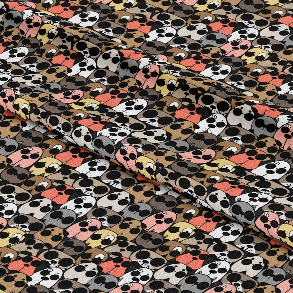Cute Dogs Pattern 3 Quilting Cotton Fabric