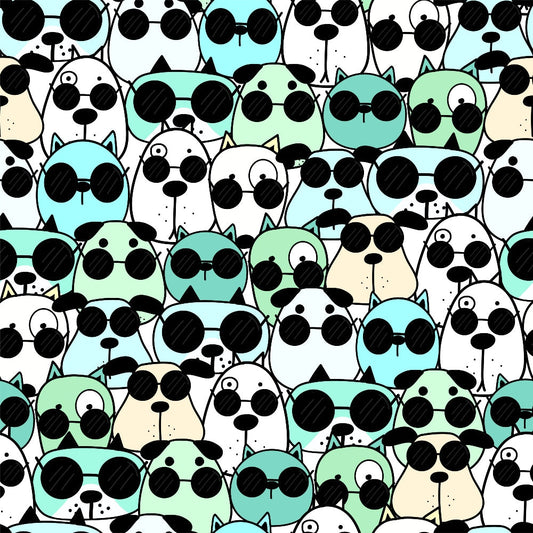 Cute Dogs Pattern 6 Quilting Cotton Fabric