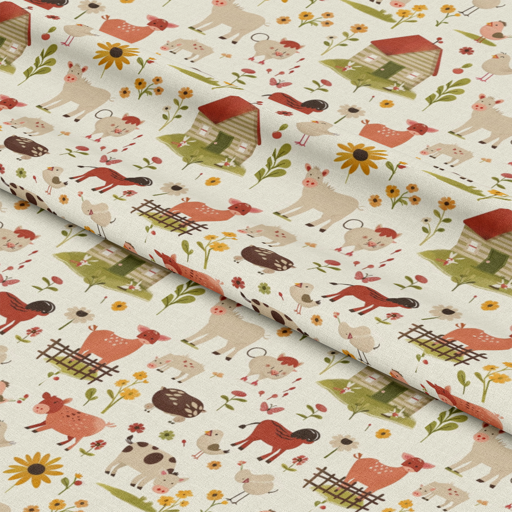 Cute Farm Babies Pattern 14 Quilting Cotton Fabric