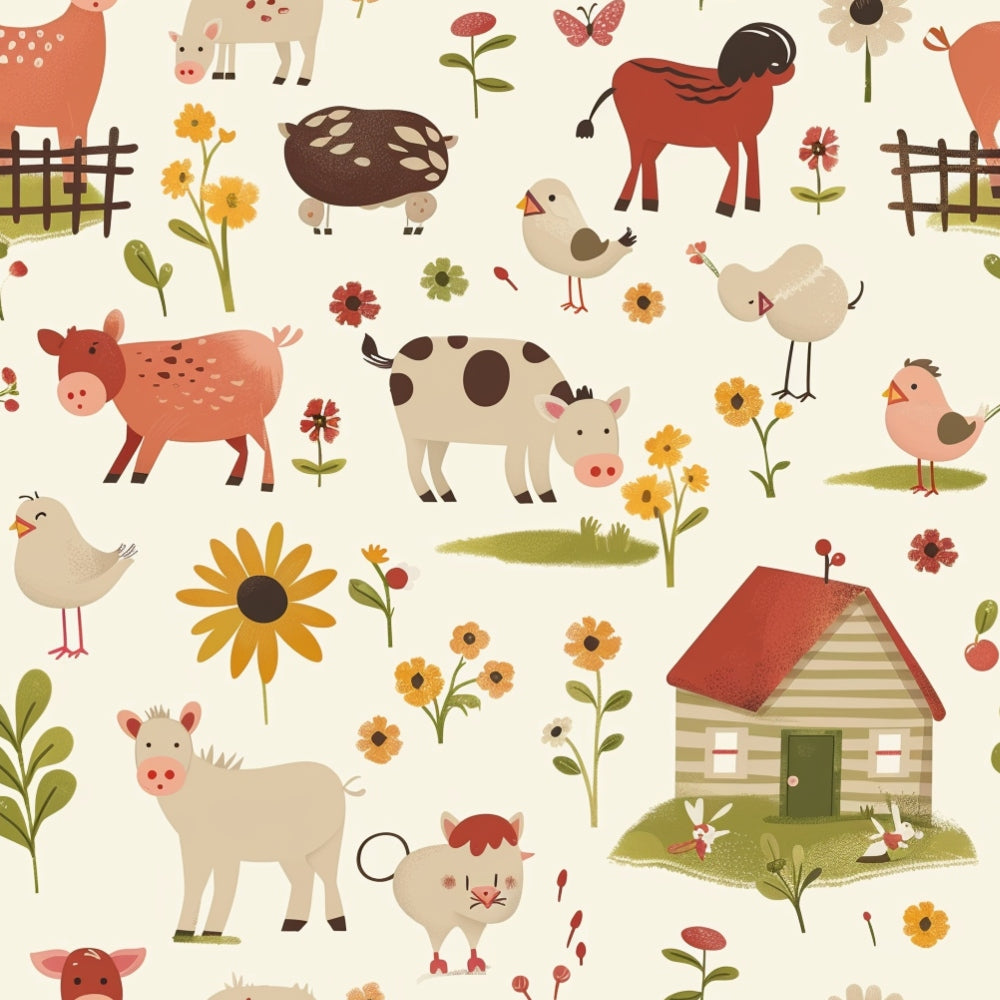 Barnyard Friends Pattern 14 Minky Fabric