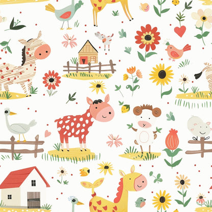 Barnyard Friends Pattern 2 Minky Fabric