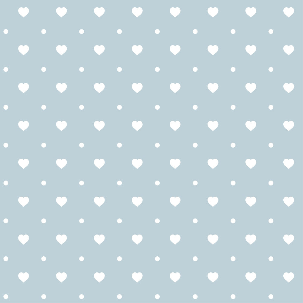 Dusty Blue Hearts Pattern 15 Minky Fabric