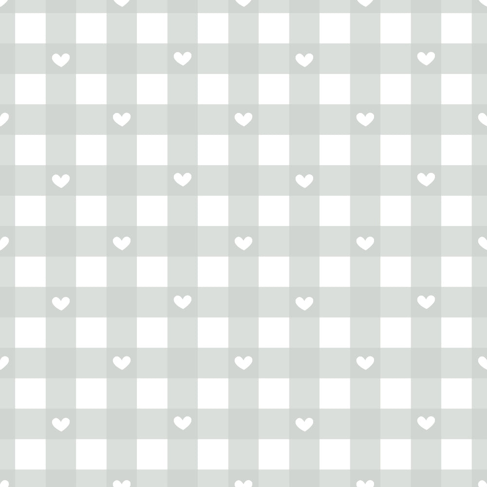 Dusty Blue Hearts Pattern 2 Minky Fabric