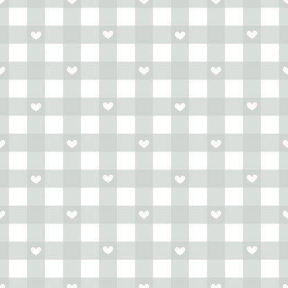 Dusty Blue Hearts Pattern 2 Minky Fabric