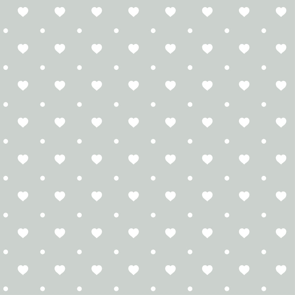 Dusty Blue Hearts Pattern 3 Minky Fabric