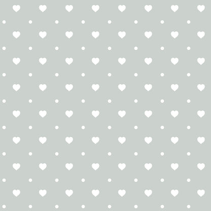 Dusty Blue Hearts Pattern 3 Minky Fabric