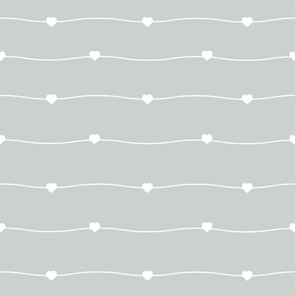 Dusty Blue Hearts Pattern 4 Minky Fabric