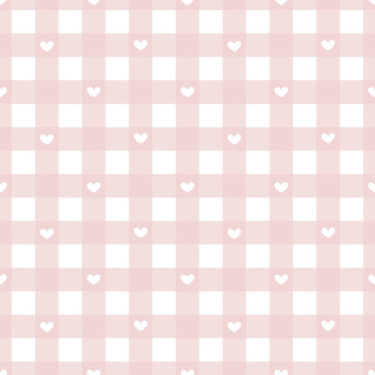 Dusty Blue Hearts Pattern 6 Minky Fabric