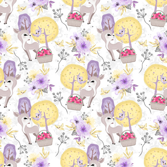 Cute Snow White Fairy Tale Pattern 3 Quilting Cotton Fabric