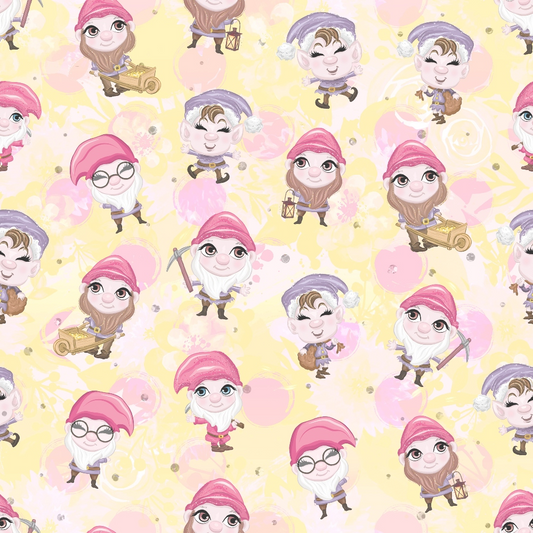 Cute Snow White Fairy Tale Pattern 9 Quilting Cotton Fabric