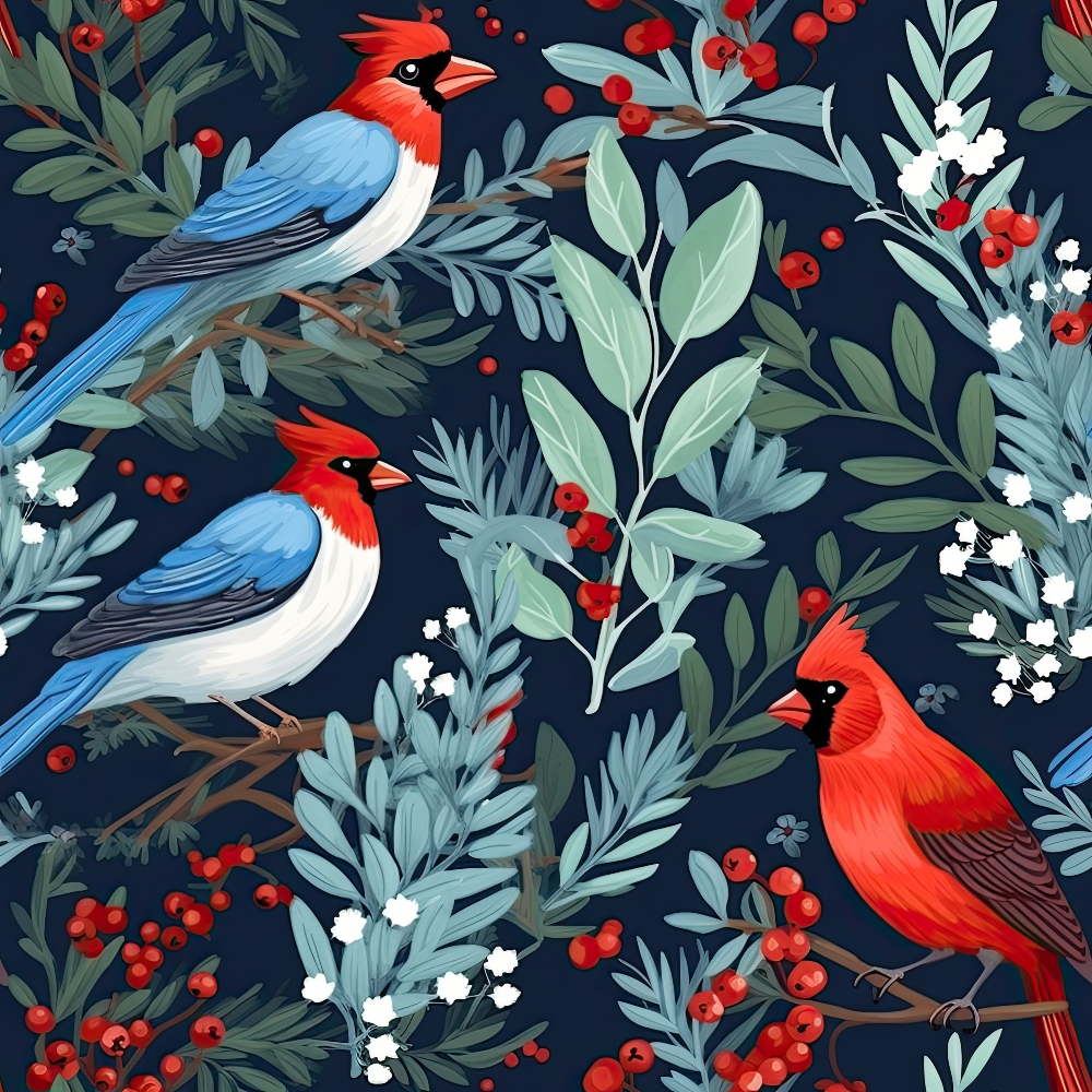 Cardinal Pines Pattern 10 Minky Fabric