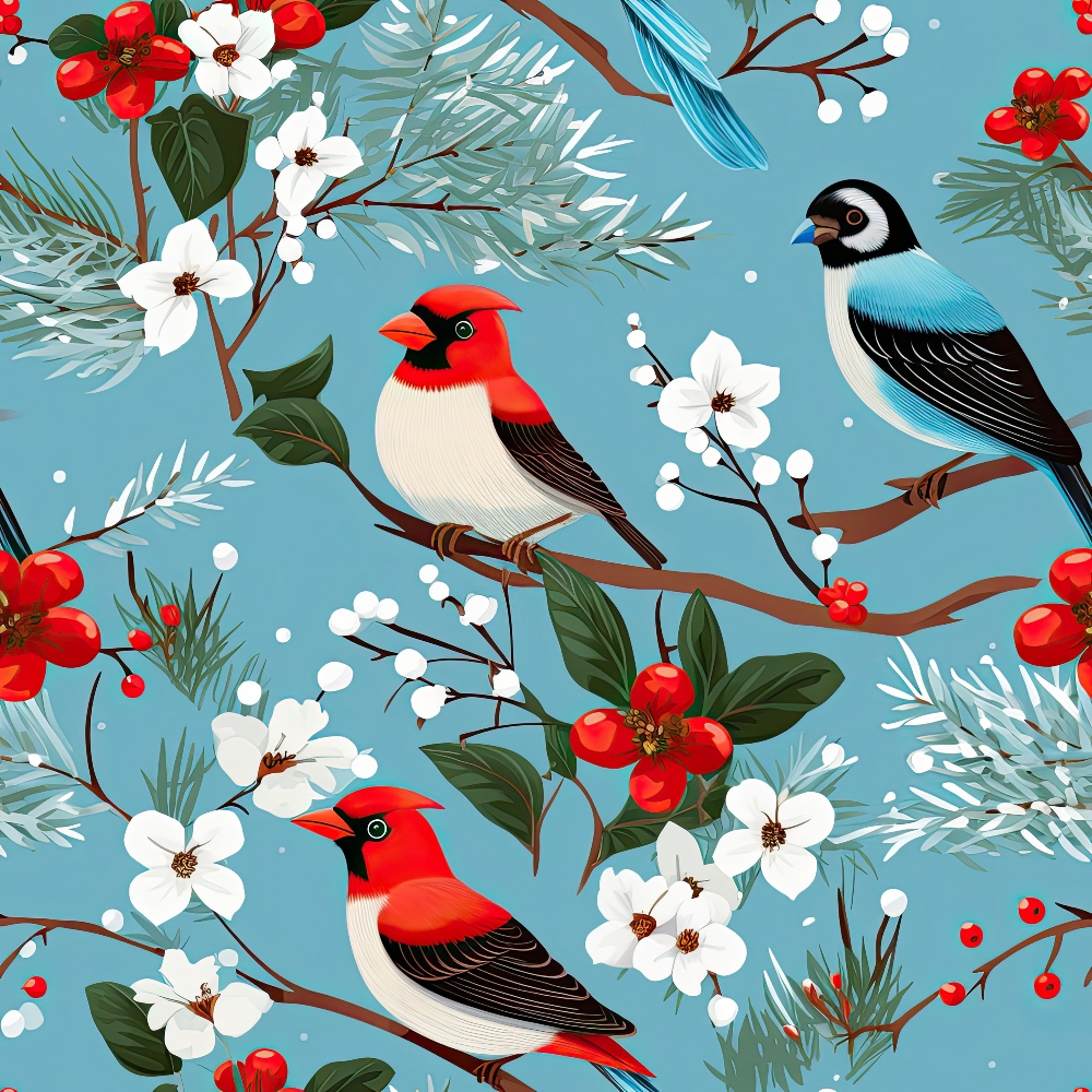 Cardinal Pines Pattern 12 Minky Fabric