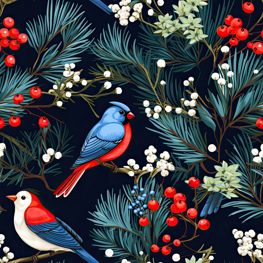 Cardinal Pines Pattern 1 Minky Fabric