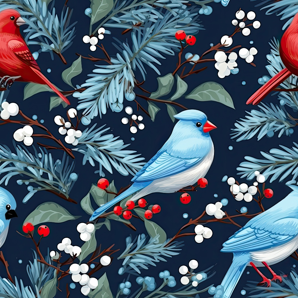 Cardinal Pines Pattern 3 Minky Fabric
