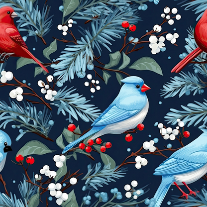 Cardinal Pines Pattern 3 Minky Fabric