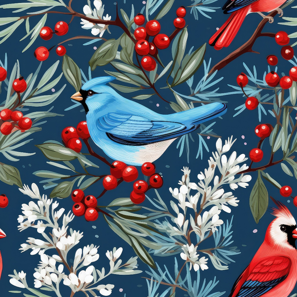 Cardinal Pines Pattern 5 Minky Fabric