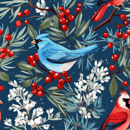 Cardinal Pines Pattern 5 Minky Fabric