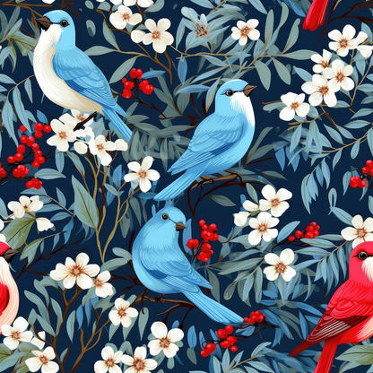 Cardinal Pines Pattern 7 Minky Fabric