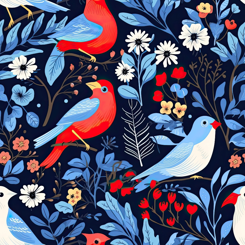 Cardinal Pines Pattern 8 Minky Fabric