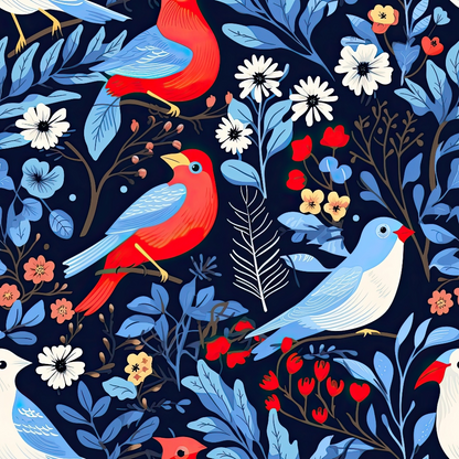 Cardinal Pines Pattern 8 Minky Fabric